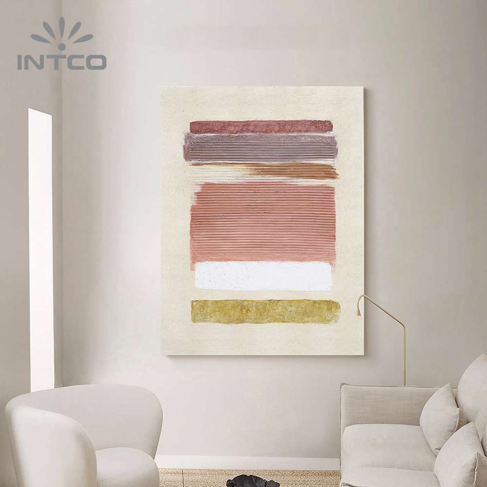 Intco decorative canvas wall art showcases abstract lined geometric print to breathe new life into your room